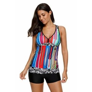Multi Colored Striped 2 piece with Shorts